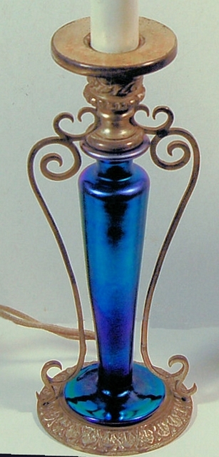 1414 - Blue Aurene Iridescent Lamp