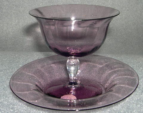 1692 - Amethyst Transparent Sherbet & Underplate