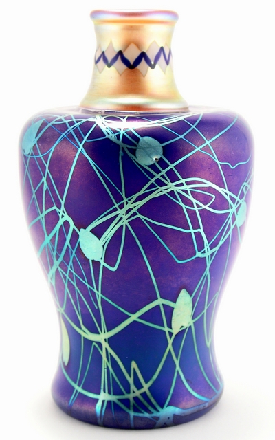 2468 - Tiffany Blue Iridescent Vase