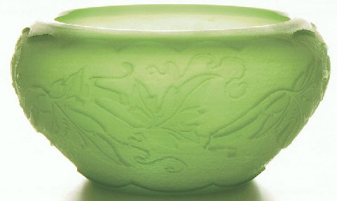 2687 - Green Jade Acid Etched Bowl