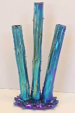 2743 - Blue Aurene Iridescent Vase