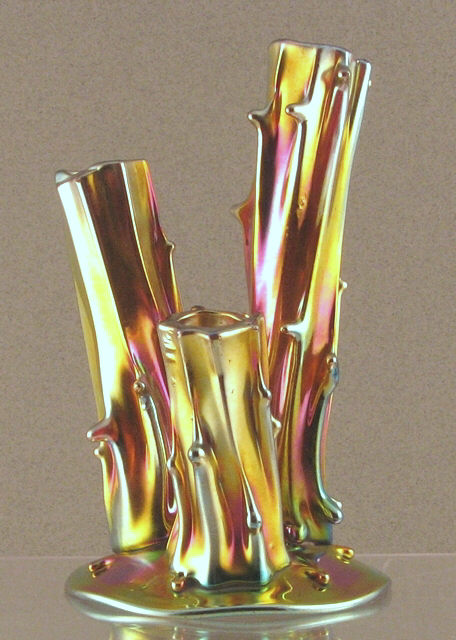 2744 - Gold Aurene Iridescent Vase