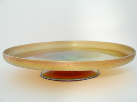2800 - Gold Aurene Iridescent Cake Plate