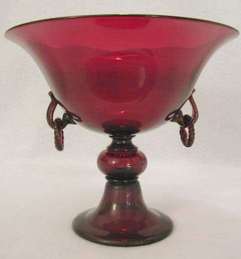 2942 - Selenium Red Transparent Bowl