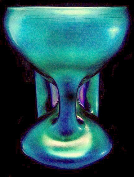 3079 - Blue Aurene Iridescent Vase