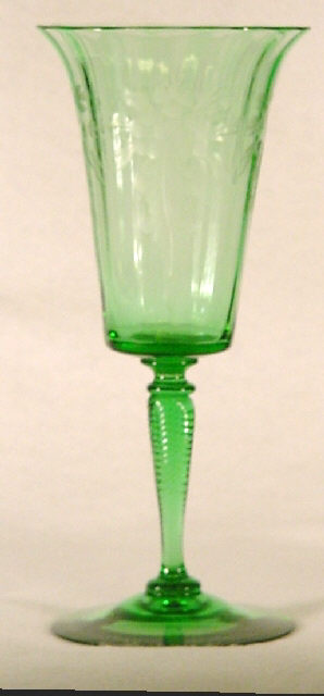 3551 - Pomona Green Engraved Goblet
