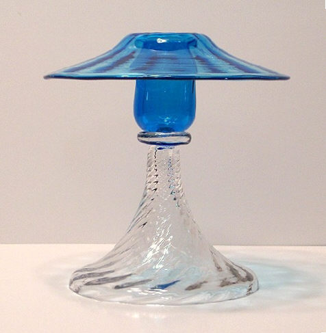 3581 - Flemish Blue Transparent Candlestick
