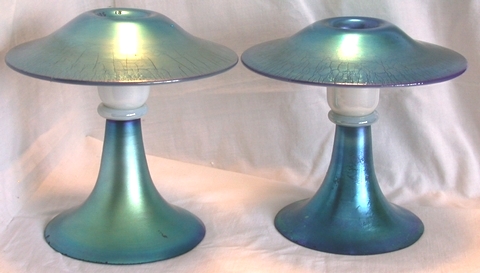 3581 - Blue Calcite Iridescent Candlestick