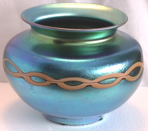 6178 - Blue Aurene Iridescent Vase