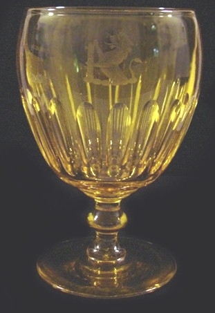 6268 - Bristol Yellow Engraved Goblet