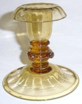 6384 - Amber Transparent Candlestick