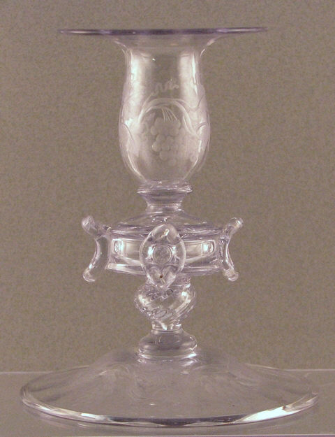 6453 - Moonlight Engraved Candlestick, Low