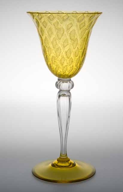 6844 - Bristol Yellow Silverina Goblet