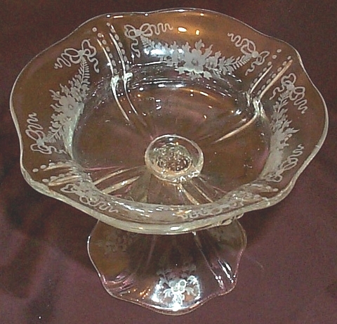 7171 - Colorless Engraved Compote