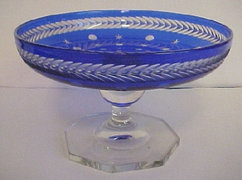 7501 - Colorless Engraved Compote